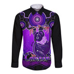personalised-australia-cancer-koala-zodiac-long-sleeve-button-shirt-auz-astrology-aboriginal-purple