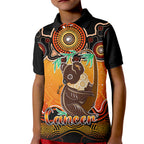 personalised-australia-cancer-koala-zodiac-kid-polo-shirt-auz-astrology-aboriginal-red