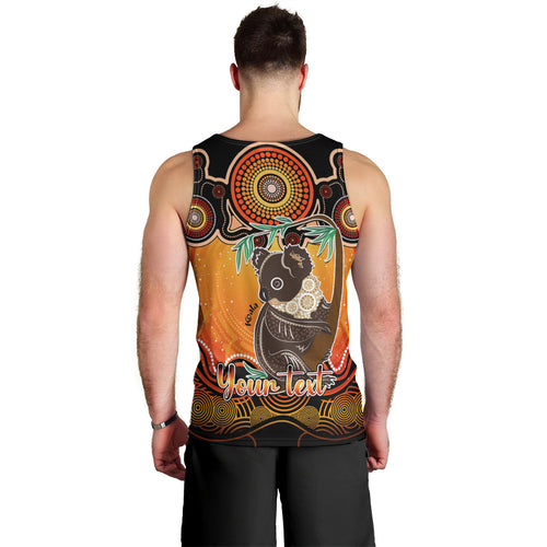 personalised-australia-cancer-koala-zodiac-men-tank-top-auz-astrology-aboriginal-red