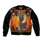 personalised-australia-cancer-koala-zodiac-sleeve-zip-bomber-jacket-auz-astrology-aboriginal-red
