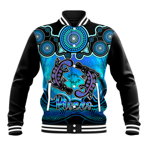 personalised-australia-pisces-platypus-zodiac-baseball-jacket-auz-astrology-aboriginal-aqua