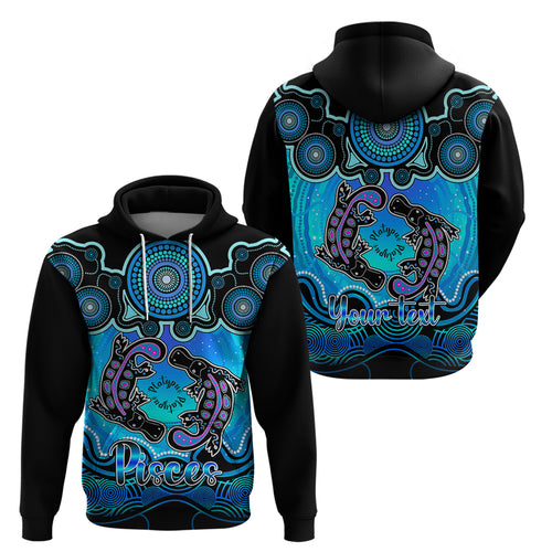 personalised-australia-pisces-platypus-zodiac-hoodie-auz-astrology-aboriginal-aqua