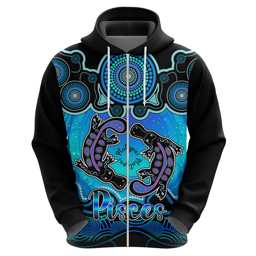 personalised-australia-pisces-platypus-zodiac-hoodie-auz-astrology-aboriginal-aqua