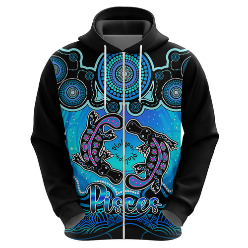 personalised-australia-pisces-platypus-zodiac-hoodie-auz-astrology-aboriginal-aqua