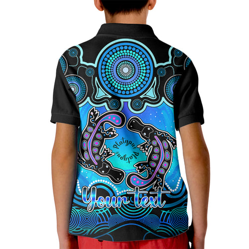 personalised-australia-pisces-platypus-zodiac-kid-polo-shirt-auz-astrology-aboriginal-aqua