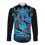 personalised-australia-pisces-platypus-zodiac-long-sleeve-button-shirt-auz-astrology-aboriginal-aqua
