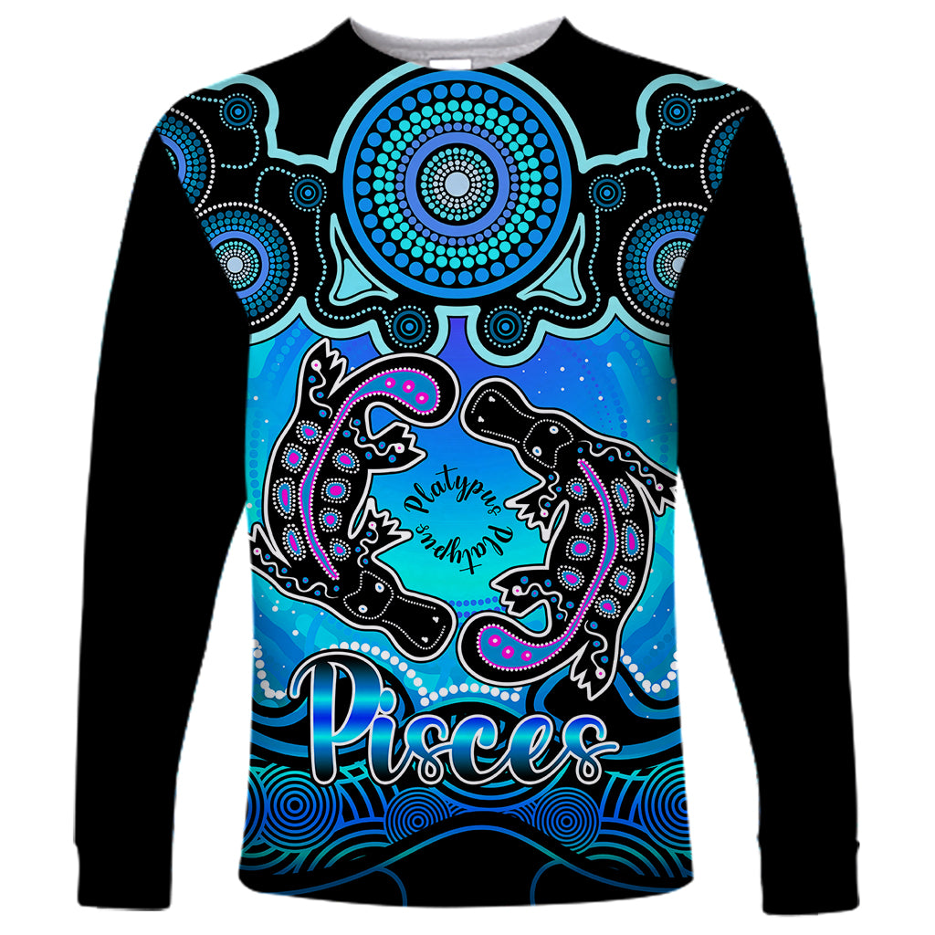 personalised-australia-pisces-platypus-zodiac-long-sleeve-shirt-auz-astrology-aboriginal-aqua