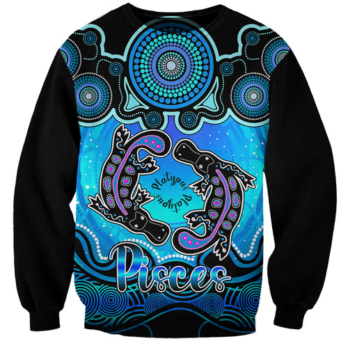 personalised-australia-pisces-platypus-zodiac-sweatshirt-auz-astrology-aboriginal-aqua
