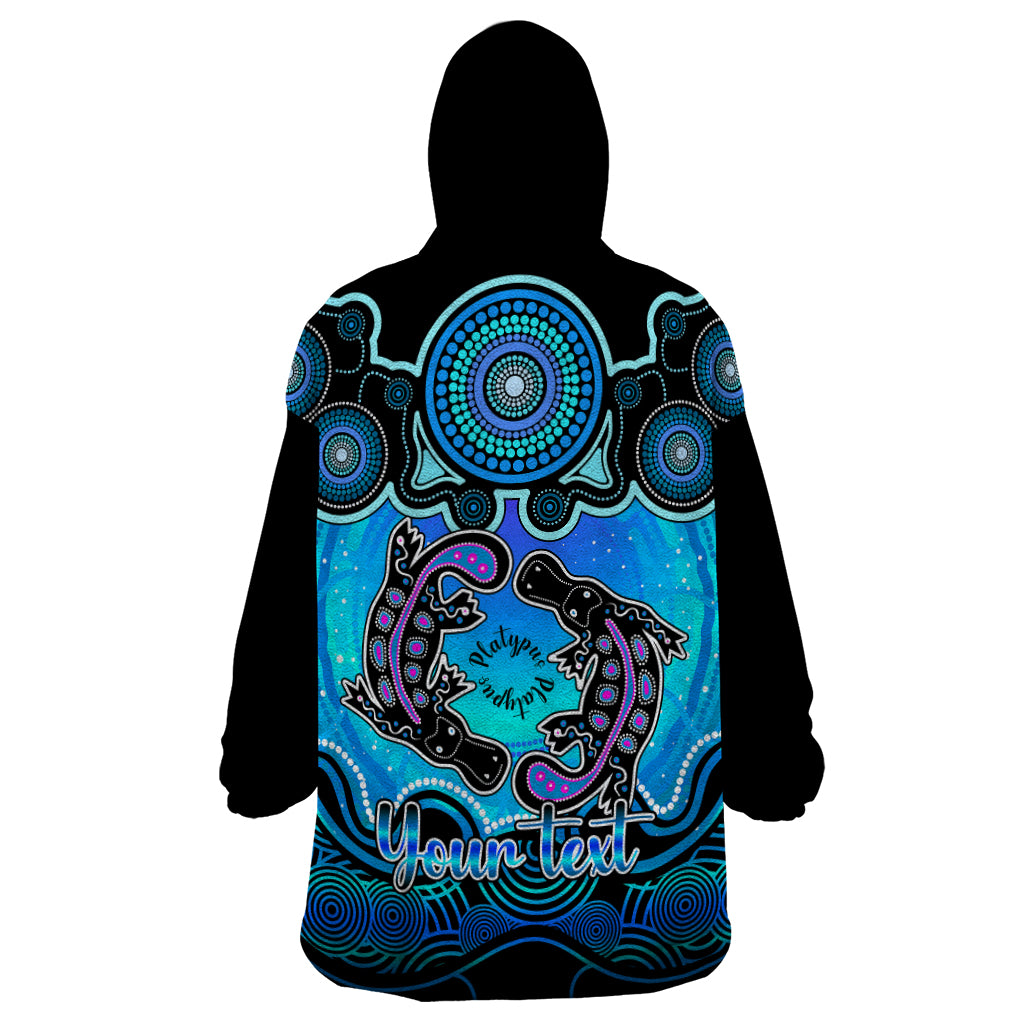 personalised-australia-pisces-platypus-zodiac-wearable-blanket-hoodie-auz-astrology-aboriginal-aqua