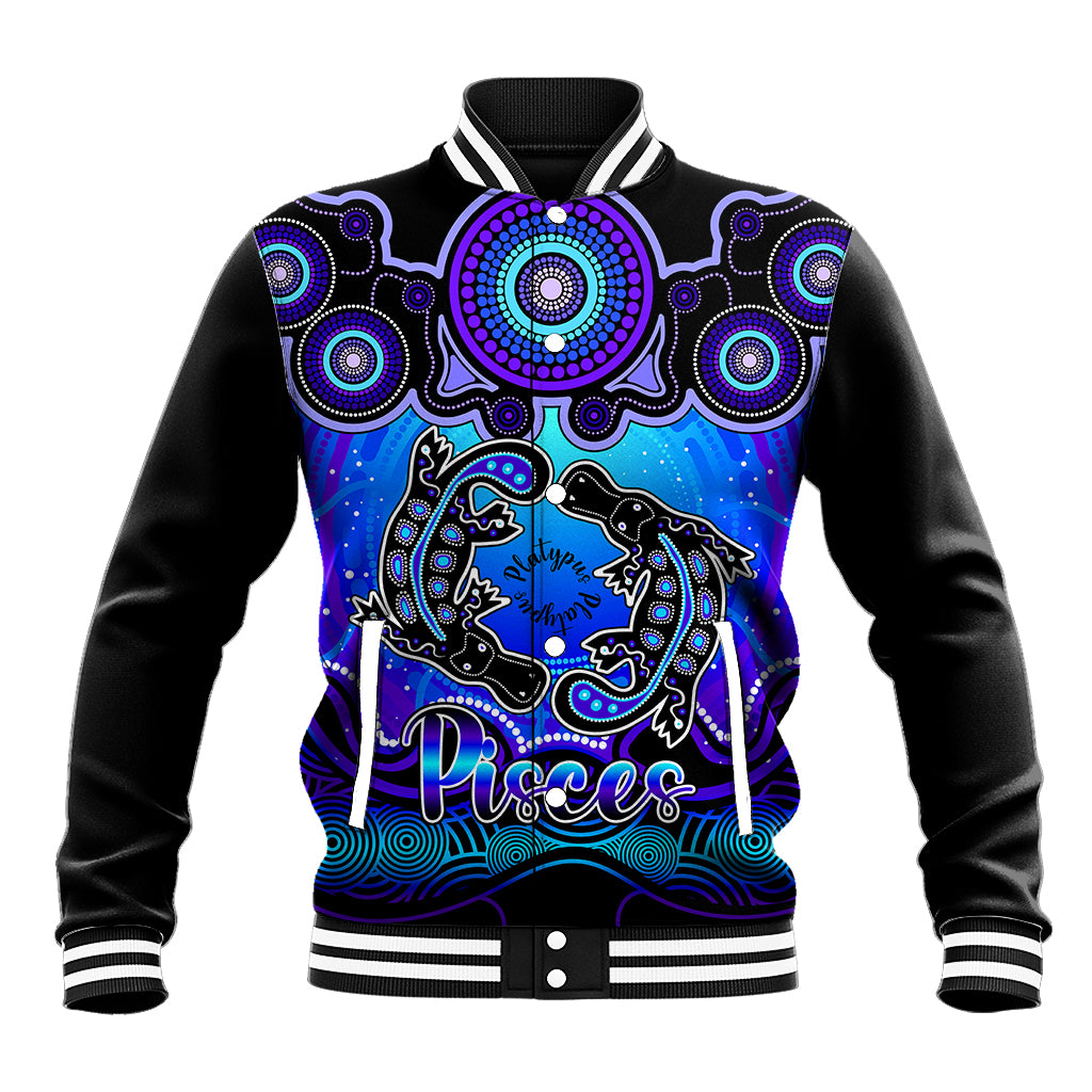 personalised-australia-pisces-platypus-zodiac-baseball-jacket-auz-astrology-aboriginal-blue