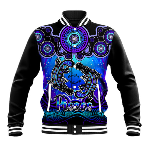 personalised-australia-pisces-platypus-zodiac-baseball-jacket-auz-astrology-aboriginal-blue