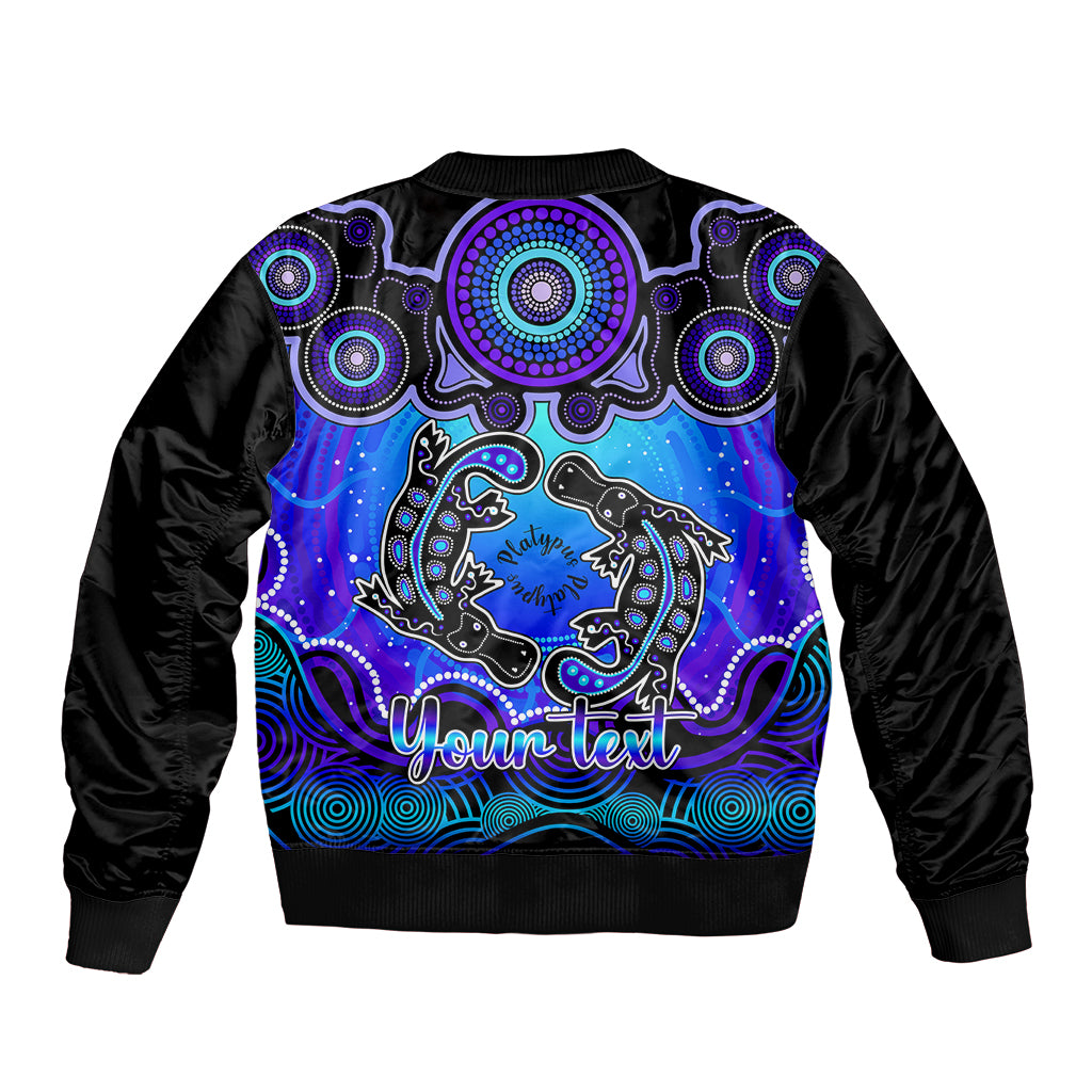 personalised-australia-pisces-platypus-zodiac-bomber-jacket-auz-astrology-aboriginal-blue