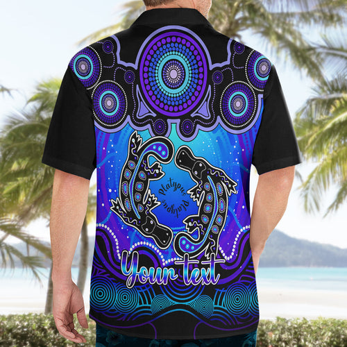 personalised-australia-pisces-platypus-zodiac-hawaiian-shirt-auz-astrology-aboriginal-blue