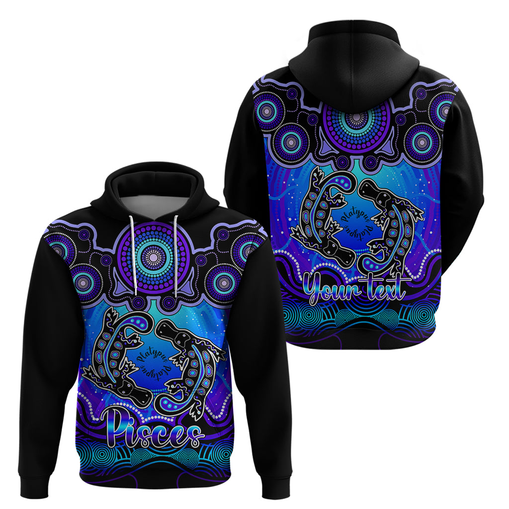personalised-australia-pisces-platypus-zodiac-hoodie-auz-astrology-aboriginal-blue