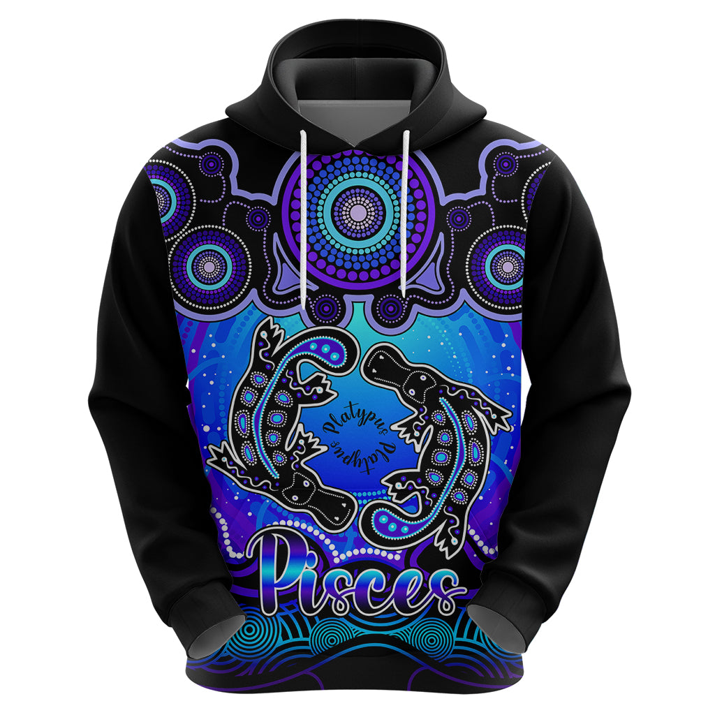 personalised-australia-pisces-platypus-zodiac-hoodie-auz-astrology-aboriginal-blue