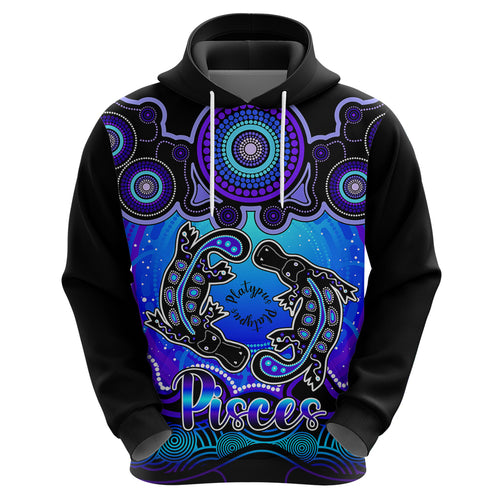 personalised-australia-pisces-platypus-zodiac-hoodie-auz-astrology-aboriginal-blue