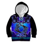personalised-australia-pisces-platypus-zodiac-kid-hoodie-auz-astrology-aboriginal-blue