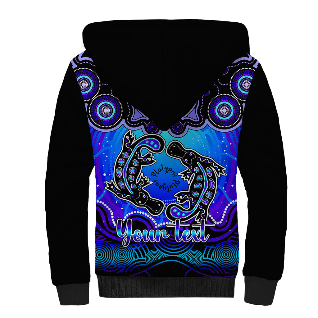 personalised-australia-pisces-platypus-zodiac-sherpa-hoodie-auz-astrology-aboriginal-blue