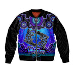 personalised-australia-pisces-platypus-zodiac-sleeve-zip-bomber-jacket-auz-astrology-aboriginal-blue