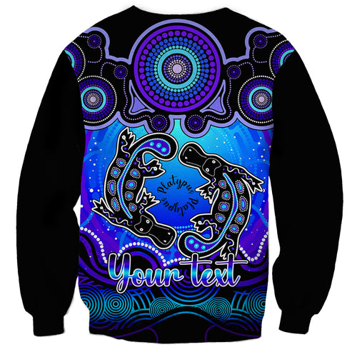personalised-australia-pisces-platypus-zodiac-sweatshirt-auz-astrology-aboriginal-blue