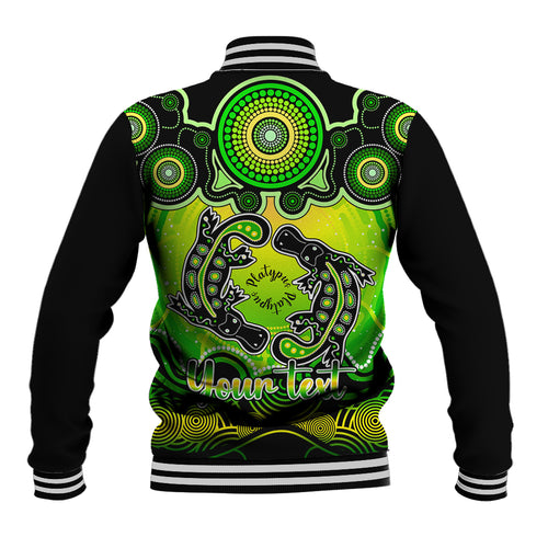 personalised-australia-pisces-platypus-zodiac-baseball-jacket-auz-astrology-aboriginal-green