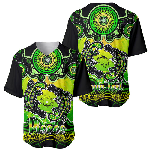 personalised-australia-pisces-platypus-zodiac-baseball-jersey-auz-astrology-aboriginal-green