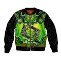 personalised-australia-pisces-platypus-zodiac-bomber-jacket-auz-astrology-aboriginal-green