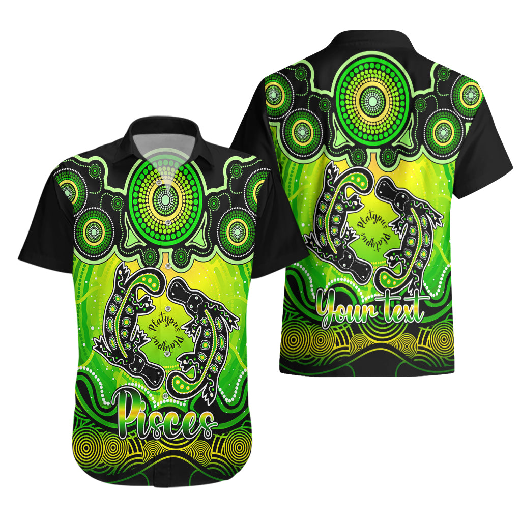 personalised-australia-pisces-platypus-zodiac-hawaiian-shirt-auz-astrology-aboriginal-green