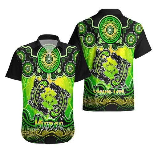 personalised-australia-pisces-platypus-zodiac-hawaiian-shirt-auz-astrology-aboriginal-green