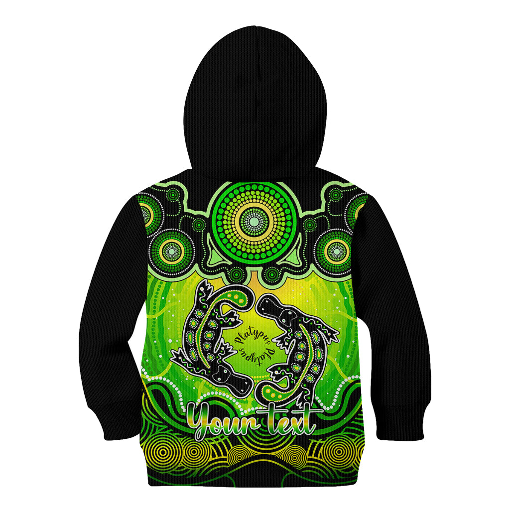 personalised-australia-pisces-platypus-zodiac-kid-hoodie-auz-astrology-aboriginal-green