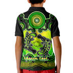 personalised-australia-pisces-platypus-zodiac-kid-polo-shirt-auz-astrology-aboriginal-green