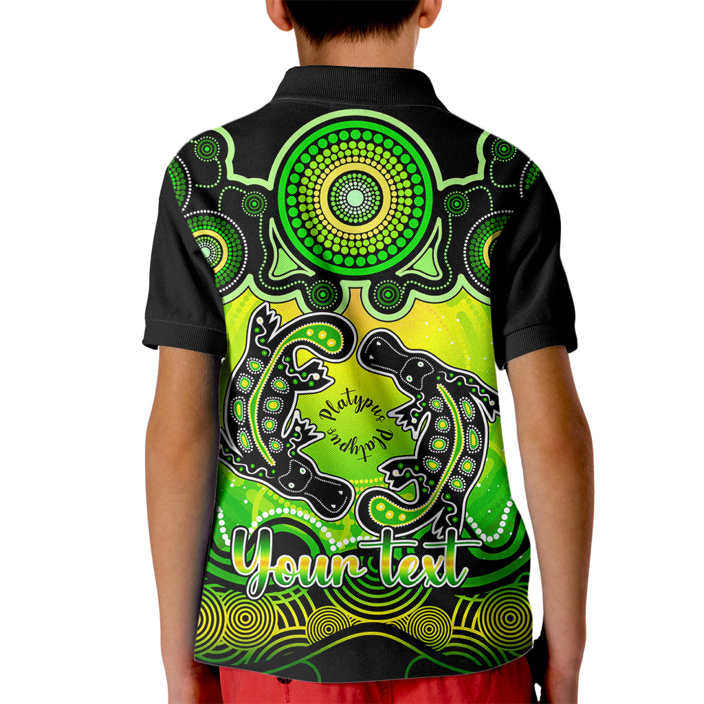 personalised-australia-pisces-platypus-zodiac-kid-polo-shirt-auz-astrology-aboriginal-green
