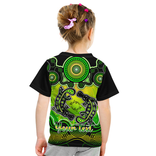 personalised-australia-pisces-platypus-zodiac-kid-t-shirt-auz-astrology-aboriginal-green