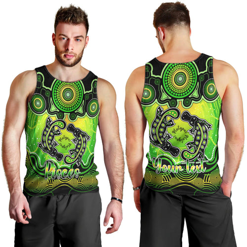 personalised-australia-pisces-platypus-zodiac-men-tank-top-auz-astrology-aboriginal-green