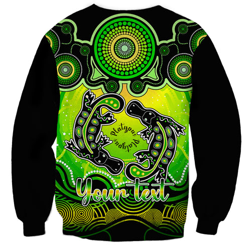 personalised-australia-pisces-platypus-zodiac-sweatshirt-auz-astrology-aboriginal-green