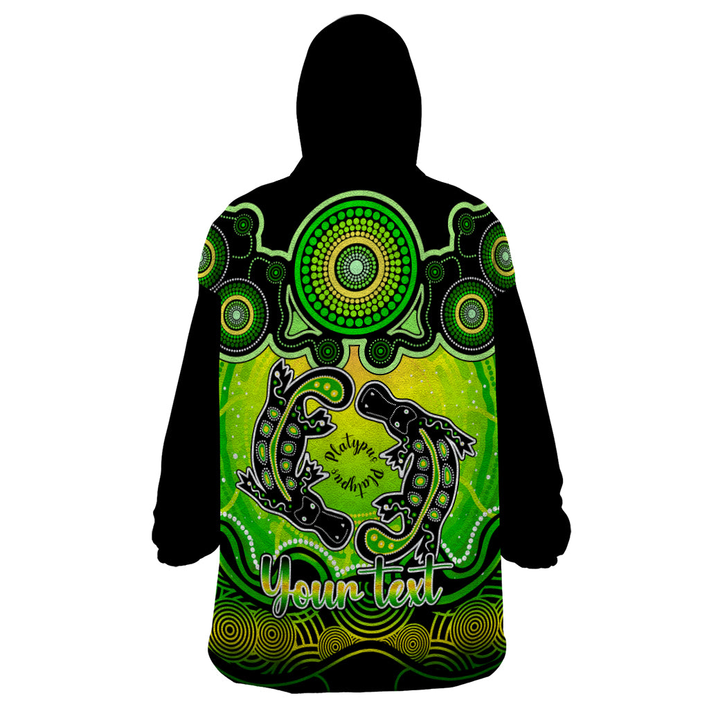 personalised-australia-pisces-platypus-zodiac-wearable-blanket-hoodie-auz-astrology-aboriginal-green