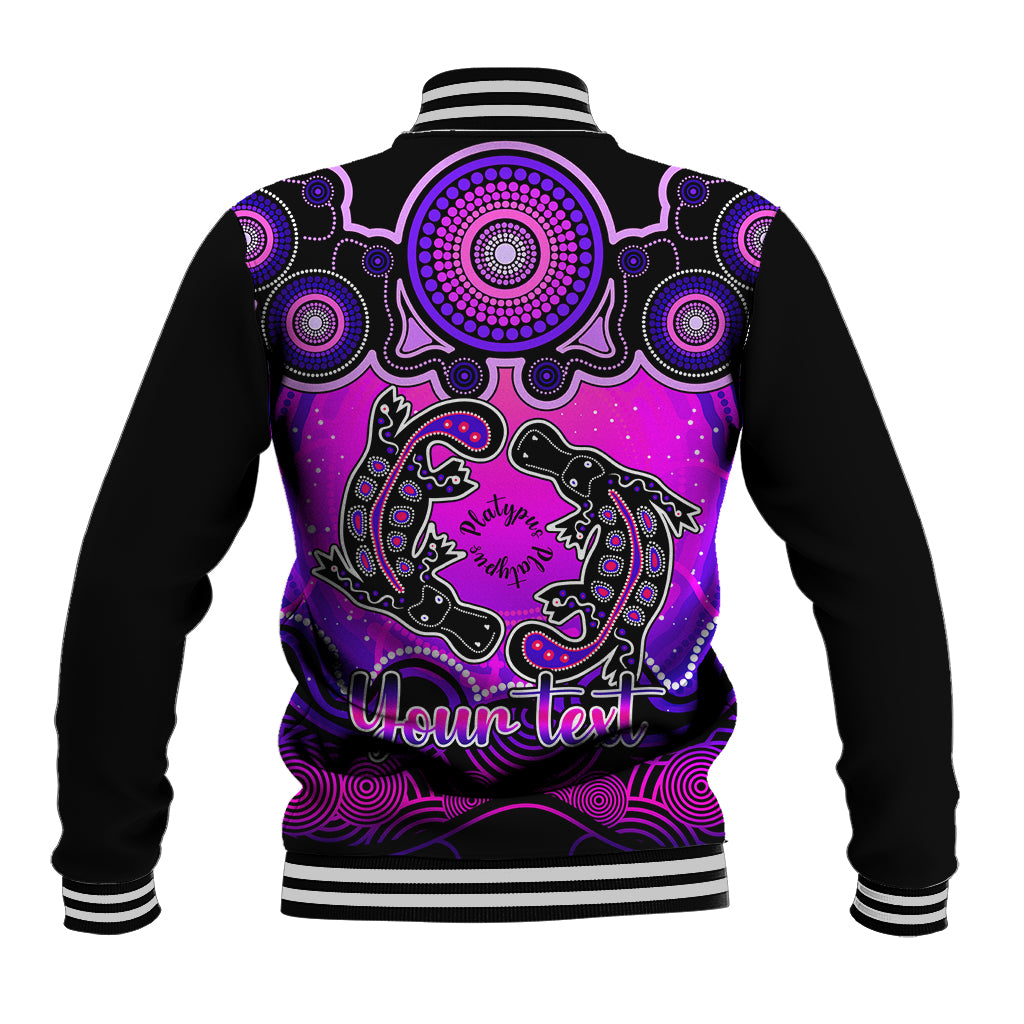 personalised-australia-pisces-platypus-zodiac-baseball-jacket-auz-astrology-aboriginal-magenta