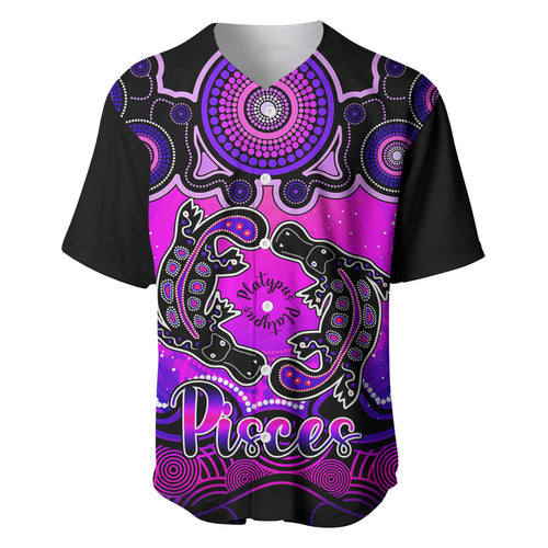 personalised-australia-pisces-platypus-zodiac-baseball-jersey-auz-astrology-aboriginal-magenta