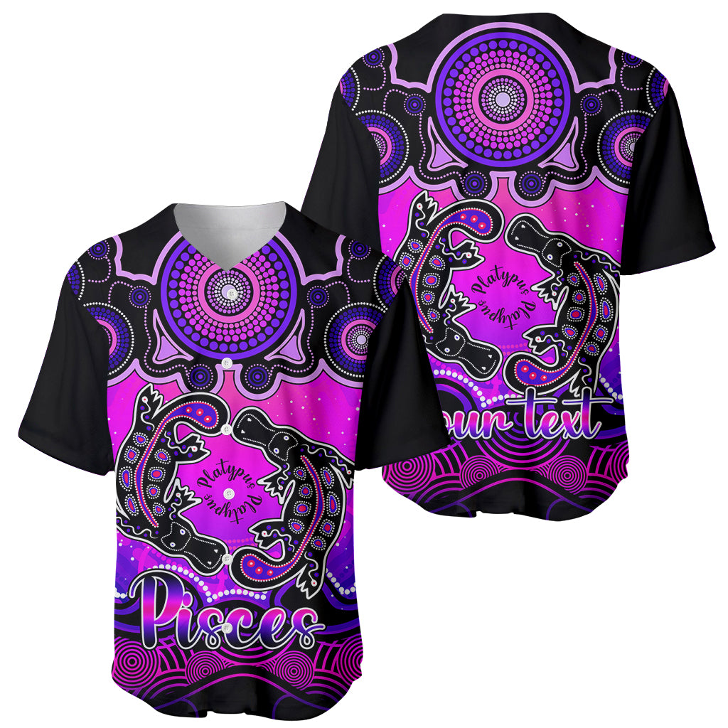 personalised-australia-pisces-platypus-zodiac-baseball-jersey-auz-astrology-aboriginal-magenta