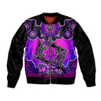 personalised-australia-pisces-platypus-zodiac-bomber-jacket-auz-astrology-aboriginal-magenta