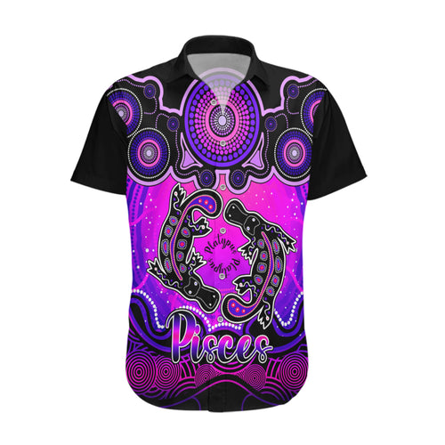 personalised-australia-pisces-platypus-zodiac-hawaiian-shirt-auz-astrology-aboriginal-magenta