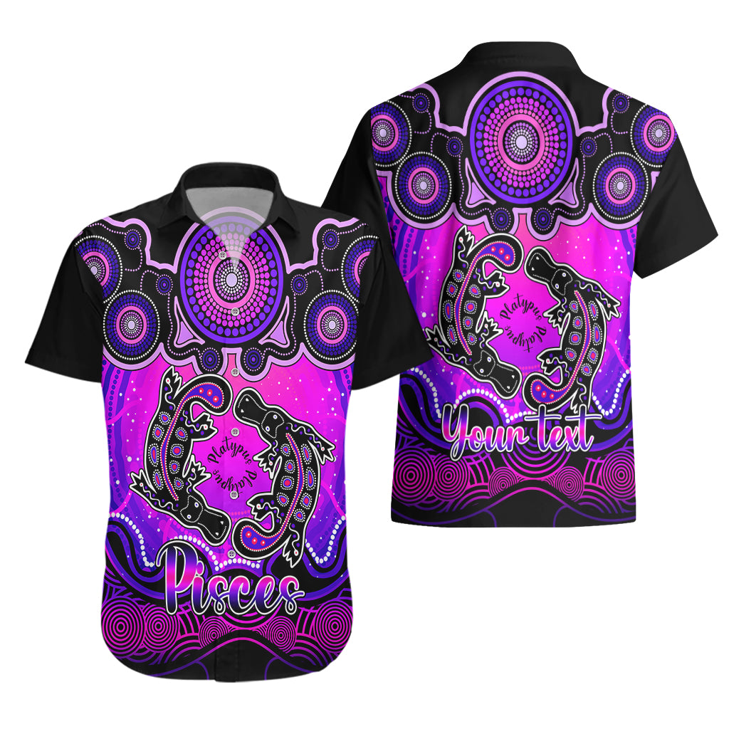 personalised-australia-pisces-platypus-zodiac-hawaiian-shirt-auz-astrology-aboriginal-magenta