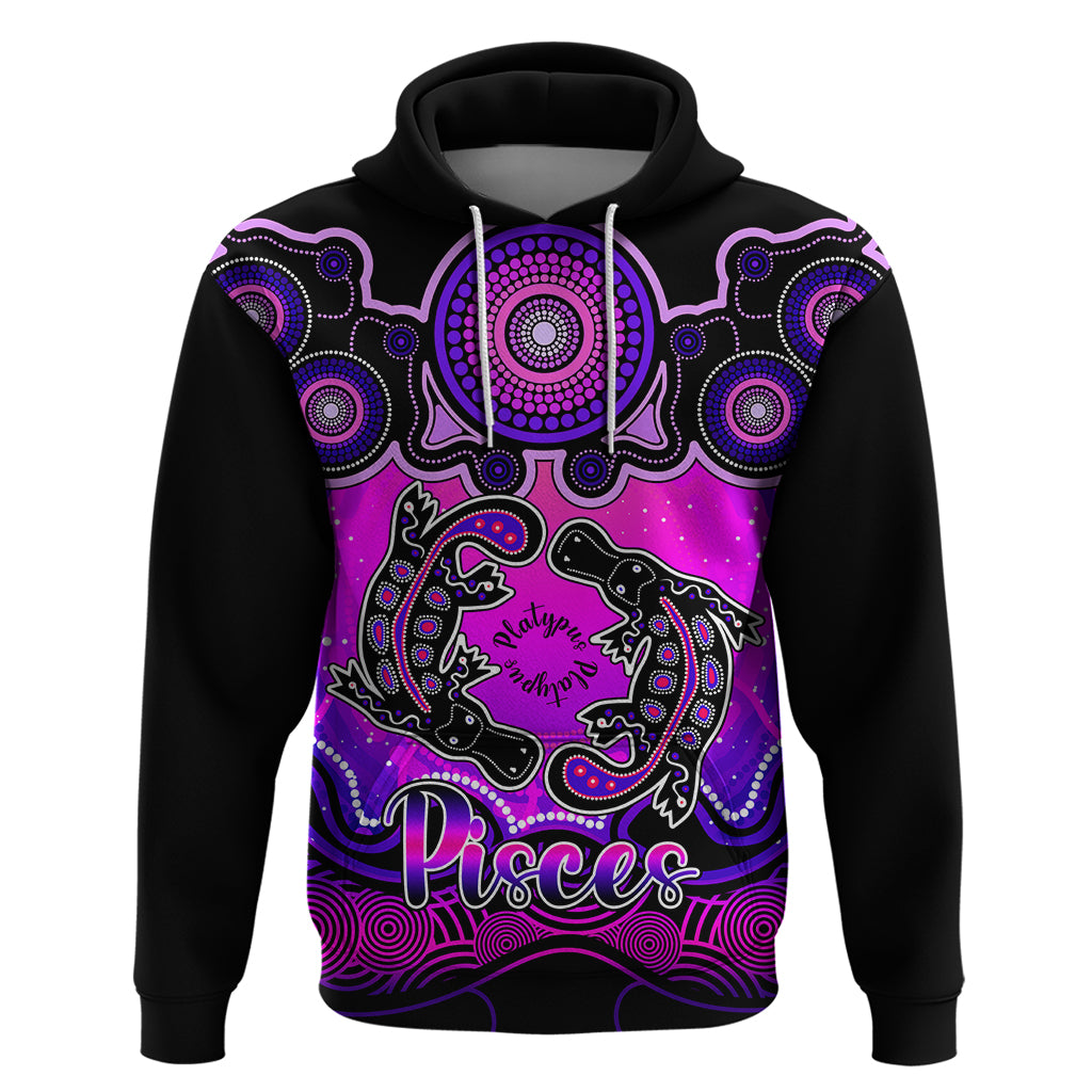 personalised-australia-pisces-platypus-zodiac-hoodie-auz-astrology-aboriginal-magenta