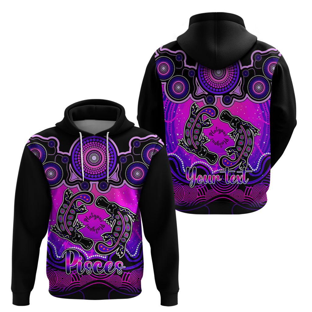 personalised-australia-pisces-platypus-zodiac-hoodie-auz-astrology-aboriginal-magenta