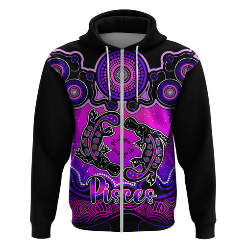 personalised-australia-pisces-platypus-zodiac-hoodie-auz-astrology-aboriginal-magenta