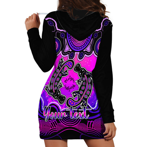 personalised-australia-pisces-platypus-zodiac-hoodie-dress-auz-astrology-aboriginal-magenta