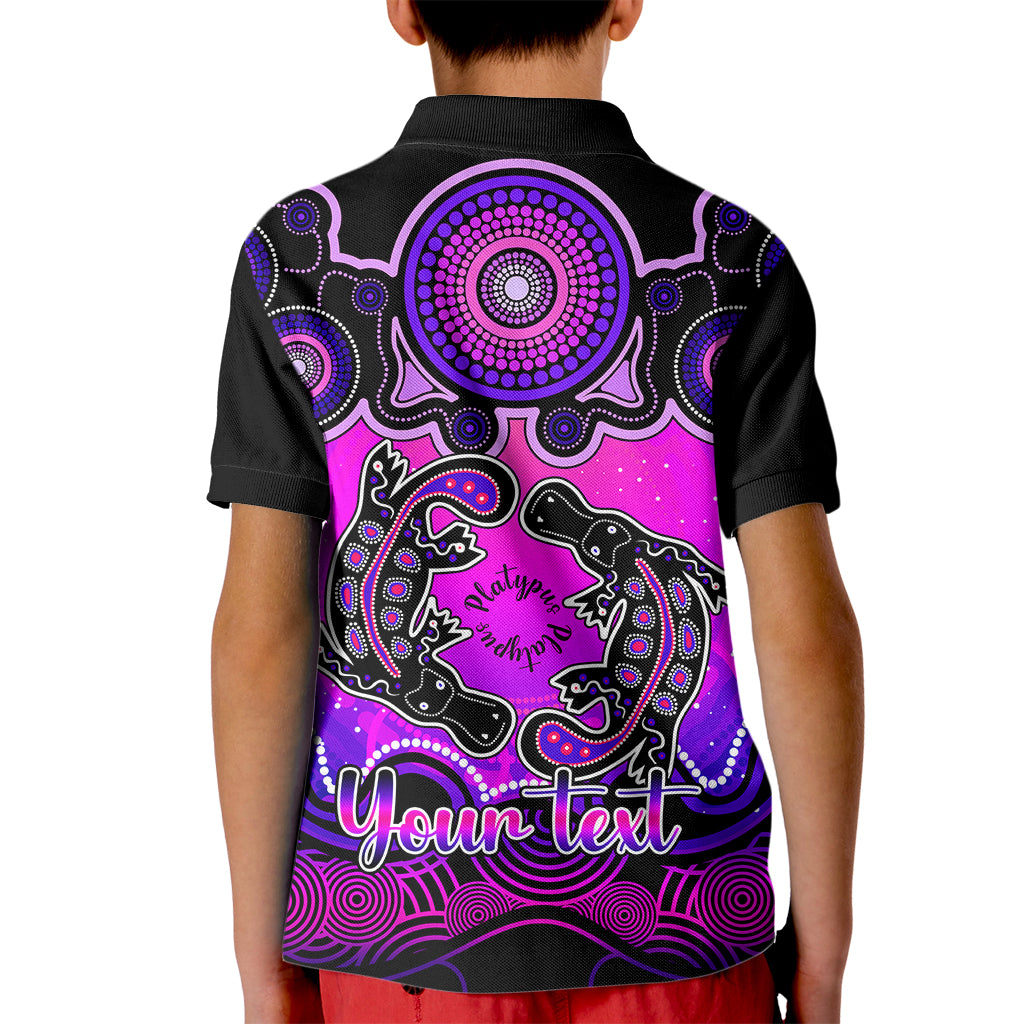 personalised-australia-pisces-platypus-zodiac-kid-polo-shirt-auz-astrology-aboriginal-magenta