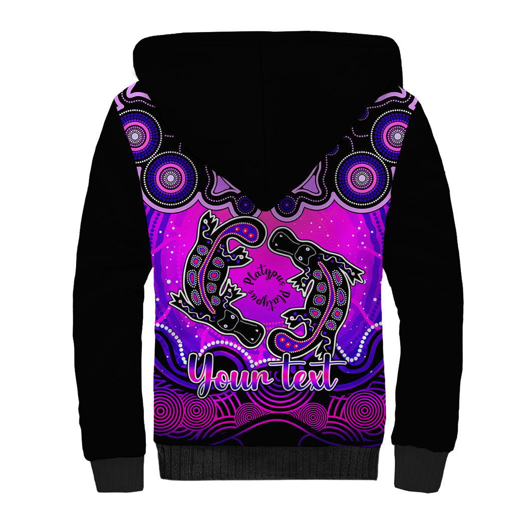 personalised-australia-pisces-platypus-zodiac-sherpa-hoodie-auz-astrology-aboriginal-magenta