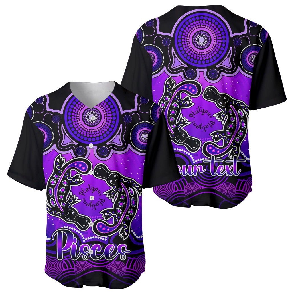 personalised-australia-pisces-platypus-zodiac-baseball-jersey-auz-astrology-aboriginal-purple