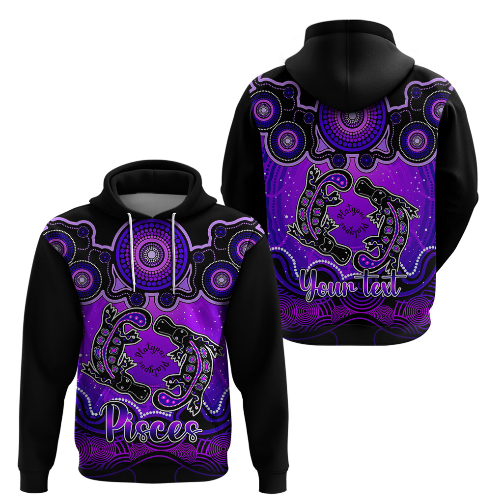 personalised-australia-pisces-platypus-zodiac-hoodie-auz-astrology-aboriginal-purple